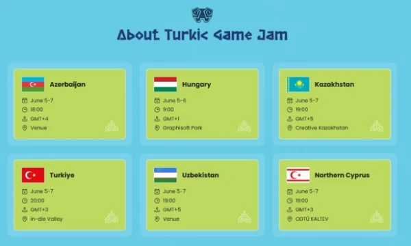Turkic Game Jam 2026 с 05 по 07 июня в зависимости от страны Turkic Game Jam 2026 с 05 по 07 июня в зависимости от страны